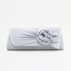 Iber French Style Rose Silk Hand Bag Fashion Handbag Bag bride dress dinner bag bag Light silver