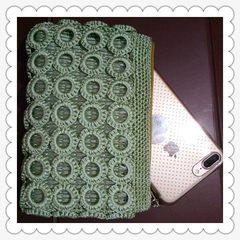 Handmade wool hook hook woven bag bag hand bag handbag purse bag material long DIY female Light green