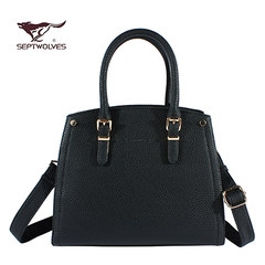 Septwolves genuine shoulder bag handbag leather soft solid diagonal and the new female leisure bags 50349 blue