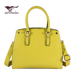 Septwolves genuine shoulder bag handbag leather soft solid diagonal and the new female leisure bags Army green
