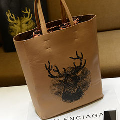 2014 new female deer painting graffiti big bag handbag shoulder bag bag bag in the post boom personality Yellow trumpet 25