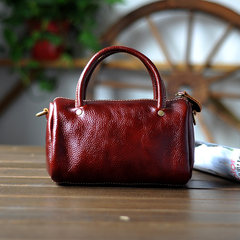 Mini head layer cowhide leather handbag tote bag special offer small bag ladies Satchel Bag Mini Dark brown