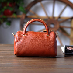 Mini head layer cowhide leather handbag tote bag special offer small bag ladies Satchel Bag Mini Reddish brown