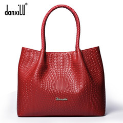 Counter with 2017 new Danxilu woven pattern handbag leather tote bag bag bag Red sale