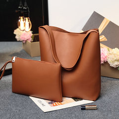 2017 new commuter bag composite bucket bag Korean Fashion Shoulder Bag Handbag bag with large capacity brown
