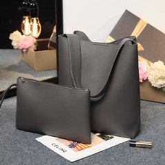 2017 new commuter bag composite bucket bag Korean Fashion Shoulder Bag Handbag bag with large capacity Dark grey