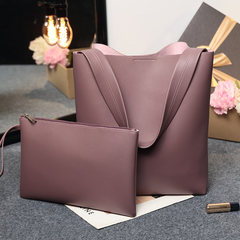 2017 new commuter bag composite bucket bag Korean Fashion Shoulder Bag Handbag bag with large capacity Lilac colour