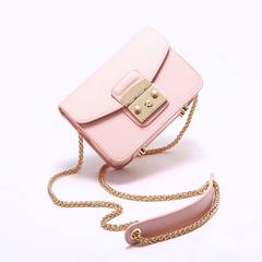 2017 female new tide all-match Chain Bag Satchel Korean box small bag women bag summer Mini Bag Pink