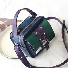 2017 new female bag tide hit color mini small package Korean summer mobile messenger bag shoulder bag handbag bag blue