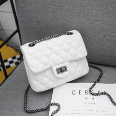 Lattice chain bag 2017 summer cute bag female satchel small fragrant all-match Mini Handbag Shoulder Bag tide White — — steel chain