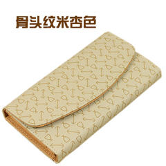 The new couple wallet, Korean version of ancient printing, men and women generally hand bag, seventy percent off long wallet, wallet, mobile phone bag The bone grain rice apricot