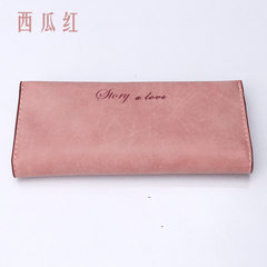 Long wallet wallet card card bag set multi ladies leisure bag thin soft hand scrub Watermelon Red