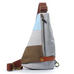 The fire tribe chest pack fashion women's bags mini bag cloth sail 2017 new tide Korean small fresh and simple Light grey