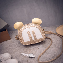 The 2015 summer new handbag tide Han cartoon lovely Mickey bag small bag chain single shoulder bag personality Golden