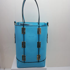 The new PBK1501-5A PVC handbag dandy Handbag Shoulder diagonal handbag trend Lake blue