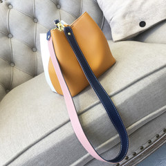 GALENKA 2017 new female fashion Mini bucket bag bag satchel and wide straps hit color bag yellow