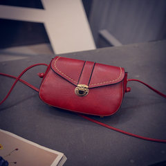 2016 spring tide lock simple mini small bag Korean retro fashion shoulder bag handbag line gules