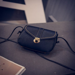 2016 spring tide lock simple mini small bag Korean retro fashion shoulder bag handbag line black