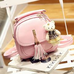 2017 new Korean Mini Backpack Bag with three female bag handbag Crossbody Bag leisure all-match Pink