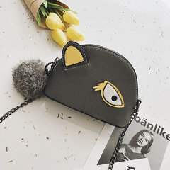 Small bag female 2017 summer new fashion splicing shell bag, adorable sprout Mini chain bag, single shoulder oblique Satchel gray