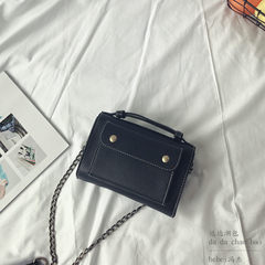 Small bag 2017 female Korean version of the new double small package all-match simple chain bag retro shoulder Xiekua package summer black