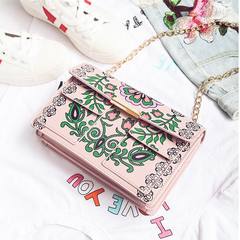 2017 folk style embroidery bag 2017 new multi-function card utility all-match chain lock diagonal small Pink