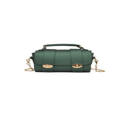 Korean retro Boston chain lock cylinder Handbag Satchel mini bag bag bag Army green