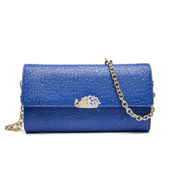 Female hand bag Leather Ladies Handbag Shoulder Satchel peacock leather small bag 2017 new lines dinner blue