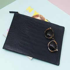 East Gate tide bag Korea official website ning9 hand bag casual Handbag Bag Korean fashion personality Alligator black