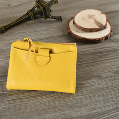 The Queens Nisi new summer Ladies Purse Wallet soft suede leather zipper slim short Japan Hand Bag yellow