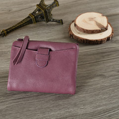 The Queens Nisi new summer Ladies Purse Wallet soft suede leather zipper slim short Japan Hand Bag Violet