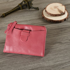 The Queens Nisi new summer Ladies Purse Wallet soft suede leather zipper slim short Japan Hand Bag Rose red