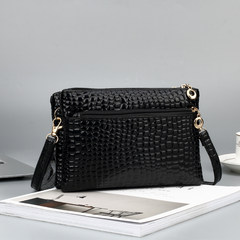 9.9 yuan shipping bag lady Korean hand bag fashion mobile phone bag long single shoulder bag purse Black 02