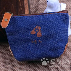 Spring sorrow goods, Korean cute little purse, female Mini canvas coin bag, hand zipper fabric, zero Purse blue