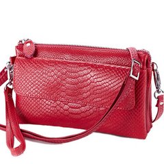 2017 new mini cowhide ladies hand purse crocodile handbag Crossbody Bag casual bag Rose red