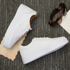 2017 Street low tie all-match flat thick white students Korean Korean fan children Harajuku simple canvas shoes Thirty-eight Milky white