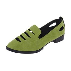 2017 spring summer new Korean students with low flat sandals pointed hollow female shoes all-match shallow mouth Thirty-eight green