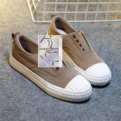 South Korea ulzzang canvas pedal foot sleeve ladies lazy exo canvas shoes shoes white tennis shoes shoes female students Thirty-eight Grey suede cloth