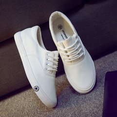 The summer low lace white canvas shoes shoes casual shoes Korean flat cloth flat with the white shoe Thirty-eight white