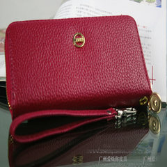 Ladies Long Wallet, 80 percent off zipper, hand wallet, card, multi-function wallet, bright flower, litchi, special price Claret