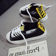 In the spring of 2017 canvas shoes ulzzang shoes new Harajuku Korean female students all-match flat cloth shoes Thirty-six black
