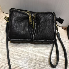 Vendange original hand bag leather hand bag leather Mini personality diagonal packet 2269# Black bubble leather