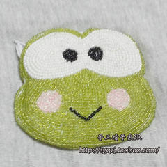 2 shipping *SR* Wallet Purse Handmade Beaded bead embroidery bead bag big frog Key Coin Keroppi