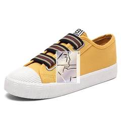 A pedal lazy shoes canvas shoes shoes female Korean students a all-match summer shoes ulzzang Harajuku Thirty-eight black