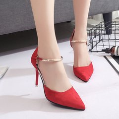 Fine with sandals 2017 new summer summer students in Rome with Korean word all-match Baotou female high-heeled shoes Thirty-eight gules