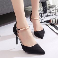 Fine with sandals 2017 new summer summer students in Rome with Korean word all-match Baotou female high-heeled shoes Thirty-eight black
