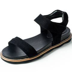 Summer, new 2017, new style, Summer Edition, suede, sandals, simple, flat bottom, really cheap Thirty-eight black