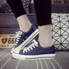 In the spring of 2017 new high canvas shoes to help Korean female students all-match Harajuku street shoes ulzzang shoes Thirty-eight blue