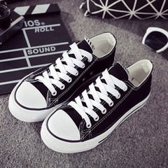 In the spring of 2017 new high canvas shoes to help Korean female students all-match Harajuku street shoes ulzzang shoes Thirty-eight black