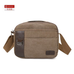 2017 new male bag Leisure Canvas bag ladies bag Crossbody Bag with universal sports backpack men Flat Brown